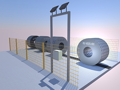 Grafics: logistic process for recognizing a coils in storage yard